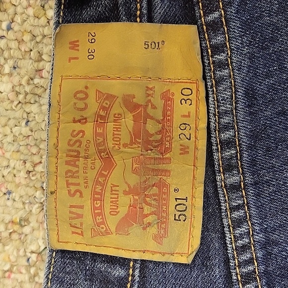 Levi's Men's Dark Indigo Straight 501 Jeans, Sz 29 X 30. - Picture 2 of 5